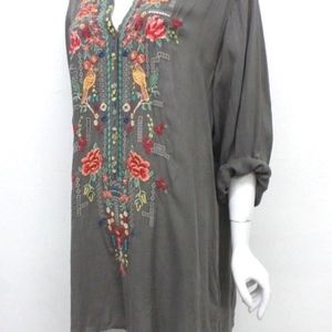 Johnny Was Eyelet Garden Blouse Size Small